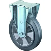 BS Rollen BS Roulettes Roulette fixe N100 diamètre 100mm capacité de charge 150kg pneu plein élastique plaque 138x110mm - N110.B80.101