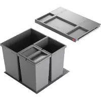 Hailo Système Allegro 3 bacs à déchets, poubelle de cuisine encastrable, tiroir de 60 cm