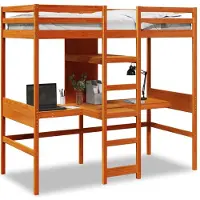 Syfax Cadre de lit superposé sans matelas 80x200cm bois de pin massif