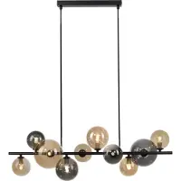 Paul Neuhaus Lampe suspendue LED POPSICLE, 10 ampoules, verre fumé, douilles G9 interchangeables, pour salon, salle à manger, cuisine, couloir, bureau