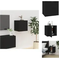 vidaXL Armoire TV murale noire 40x34,5x40 cm - Meuble TV