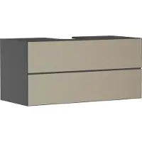 Hansgrohe Xevolos E Meuble sous-lavabo, 2 tiroirs, 1 découpe au centre, 1180x550x555mm, pour plan de toilette à poser, 54195390