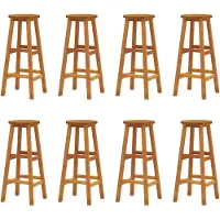 Syfax Tabourets de bar lot de 8 bois massif d'acacia