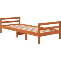 Syfax Cadre de lit sans matelas cire marron 90x200 cm bois pin massif