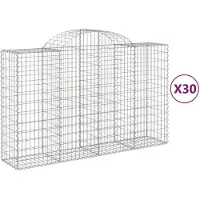 vidaXL Gabions avec arc surélevé 30pcs 200x50x120/140cm Fer galvanisé
