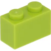 LEGO 250 pièces , pièce c. 3004 en citron vert (lime)