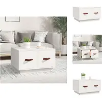 vidaXL Table basse blanche 60x53x35 cm pin massif - Tables basses