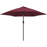 Syfax Parasol de jardin avec lumières LED mât en acier rouge bordeaux