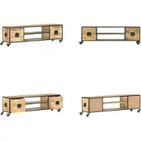 vidaXL Meuble TV 130x30x39 cm Bois massif Mango - Meuble TV - Meuble TV - Meubles TV - Buffet