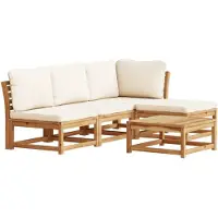 vidaXL Ensemble de salon de jardin 5 pièces avec coussins en bois massif d'acacia
