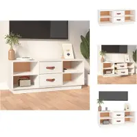 vidaXL Meuble TV Blanc 100x34x40 cm Pin massif - Meubles TV