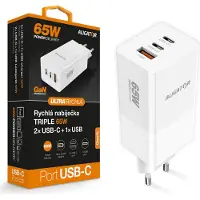 Aligator Chargeur crocodile PD65W, 2USB-C, 1xUSB-A, blanc