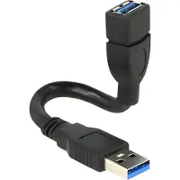 DeLOCK ShapeCable - Rallonge de câble USB - USB type A (F) pour USB type A (M) - USB 3.0 - 15 cm - noir