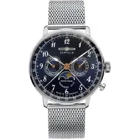 Zeppelin 7036M-3 Hindenburg LZ129 Montre homme phase de lune 40mm 3ATM