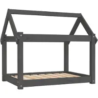 Syfax Lit pour chien Gris 81x60x70 cm Bois de pin solide