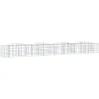 vidaXL Gabion haut-relief avec arche haute 400x50x50 cm Fer galvanisé