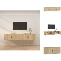 vidaXL Meubles TV muraux 2 pièces chêne Sonoma 100x34,5x40 cm - Meubles TV
