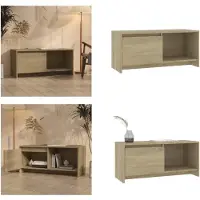 vidaXL Armoire TV Chêne Sonoma 90x35x40 cm Bois composite - Armoire TV - Armoire TV - Buffet bas - Armoire stéréo