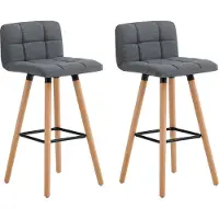 SoBuy set de 2 tabourets de bar - Tabouret à dossier - Gris foncé - 92x44x44 cm - Hauteur d'assise 68 cm