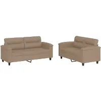 Syfax Ensemble de canapés 2 pcs avec coussins Cappuccino Similicuir