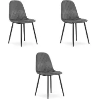 Leobert Lot de 3 chaises Valora ASTI | Ensemble de chaises polyvalent pour le salon