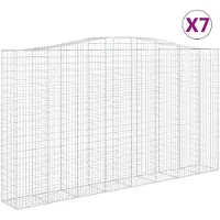 vidaXL Gabions avec arc surélevé 7 pcs. 400x50x220/240cm Fer galvanisé