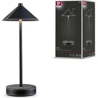 Paulmann Lampe de Table , Pellini, dimmable, Noir, Salon / séjour, Métal, Moderne