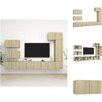 vidaXL Ensemble de 8 meubles TV Chêne Sonoma Matériau dérivé du bois - Meubles TV