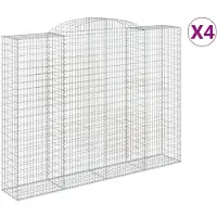 vidaXL Gabions avec arc surélevé 4 pcs. 300x50x220/240cm Fer galvanisé