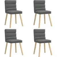 Syfax Chaises à manger lot de 4 gris foncé tissu