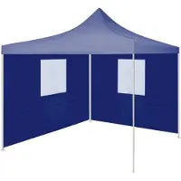 Prolenta Maison Exclusive - Tente de réception professionnelle pliable avec 2 parois latérales, 2 × 2 m, en acier, bleue