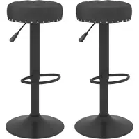 Syfax Tabourets de bar lot de 2 noir velours
