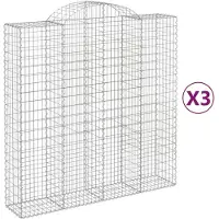 vidaXL Gabions avec arc surélevé 3 pcs. 200x50x200/220cm Fer galvanisé