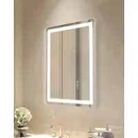 SucceBuy Miroir de salle de bain LED - 50 x 70 cm, montage mural, éclairage frontal et rétroéclairage, antibuée, 3 températures de couleurs réglables pour une routine de maquillage impeccable