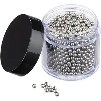 Relaxdays Perles de nettoyage , 1 000 pièces, acier inoxydable, pour le nettoyage de bouteilles, carafes, décanteurs et vases, perles de nettoyage argentées