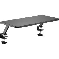 Powerton Support de moniteur pour bureau acier noir, panneau de particules capacité de charge 20 kg er