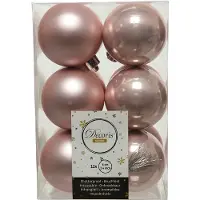 Kaemingk 12 Boules de Noël Incassables Roses Brillant et Mat 60 mm