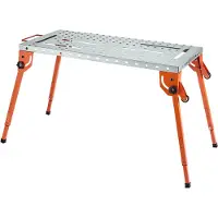 Vevor Table de soudure pliable 533x1118mm, capacité de charge 226kg, réglage en hauteur sur 4 niveaux, 6 positions d'outils et trous de fixation 16mm