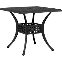 vidaXL Table de jardin noire 80x80x75 cm en fonte d'aluminium