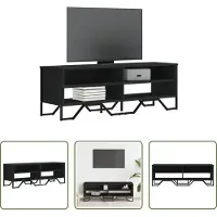 The Living Store Armoire TV noire 122x34x41 cm Bois composite