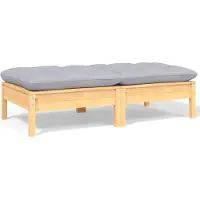 The Living Store Canapé de jardin 2 places avec coussins en pin massif gris