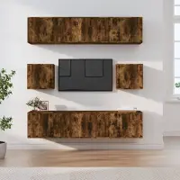 Prolenta Maison Exclusive - Ensemble de meubles TV 8 pièces en aggloméré chêne fumé