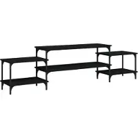 Syfax Meuble TV noir 197x35x52 cm bois d'ingénierie