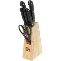 Huismerk Porte Couteaux 5 Pièces + Ciseaux Ensemble De Couteaux De Cuisine Complet -