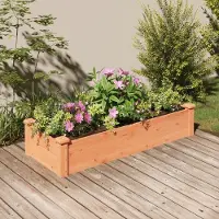 Prolenta Maison Exclusive - Jardinière surélevée avec bac intégré, couleur marron, dimensions 120x45x25 cm, en bois massif de sapin