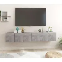 Prolenta Maison Exclusive - Meubles TV suspendus 3 pièces gris béton 60x30x30 cm