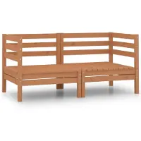Syfax Canapé à 2 places de jardin Marron miel Bois de pin solide