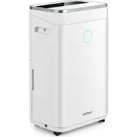 Costway Déshumidificateur 25L/Jour avec tuyau de vidange et affichage LED - Blanc - 34x24x57 cm