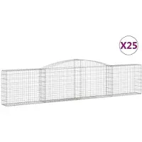 vidaXL Gabions avec arc surélevé 25 pcs. 400x30x80/100cm Fer galvanisé