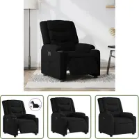 The Living Store Fauteuil relax électrique noir tissu